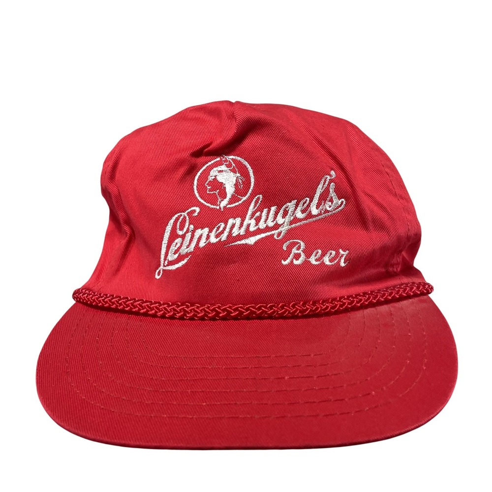 Leinenkugel's Beer Red Rope Adjustable Baseball Hat‎ Cap Breweriana Logo Vintage